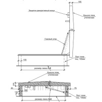 Люк выхода на кровлю утепленный двухскатный чертежи dwg с размерами